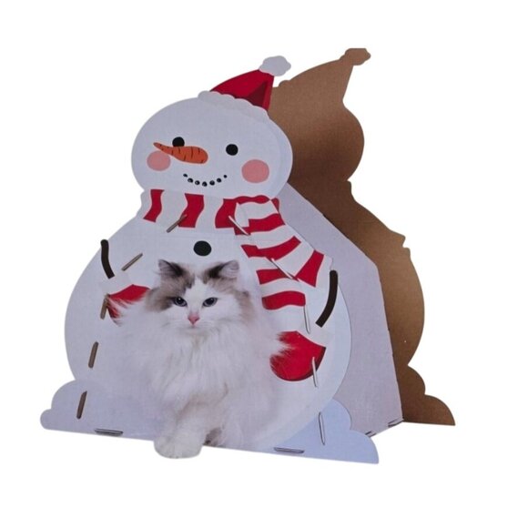 Heart to Tail Snowman Man Cat Scratching Playhouse with Catnip NIB - Picture 1 of 3